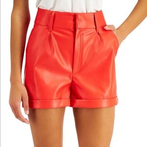 Faux Leather Highrise Shorts